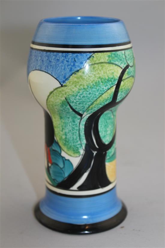 A rare Clarice Cliff May Avenue pattern shape 268 vase, c.1933, 15cm